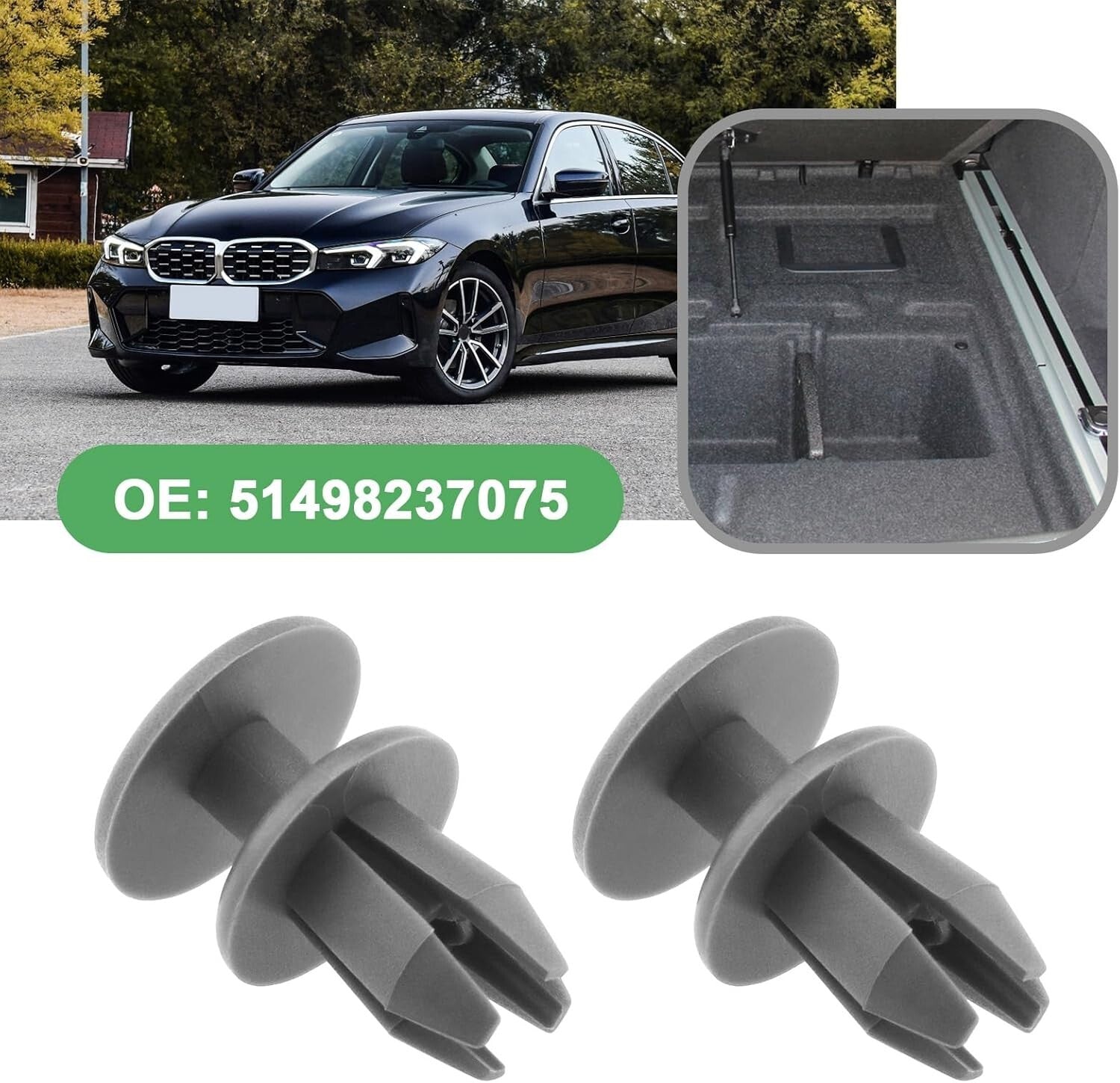 BMW Expanding Trim Rivet Grey x10 Pcs Interior Boot lining 3, 5, 7, X i Series20