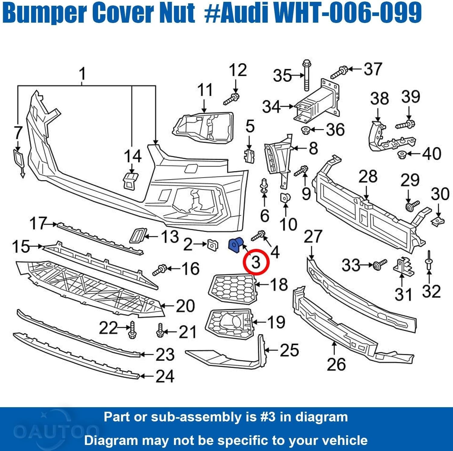 BMW Front Grill Retaining Clip - Also Fits Night Vision Camera & Other Trim  # 511