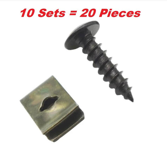 U Clip 10 Sets Bodywork Undertray Splashguard Speed Fastener Self Tapping Screws0