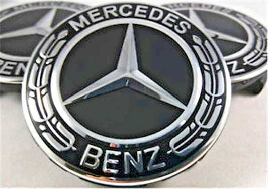 Wheel Center Hub Caps Mercedes Black 75mm Alloy  A B C E S M Class ML CLA GLA0