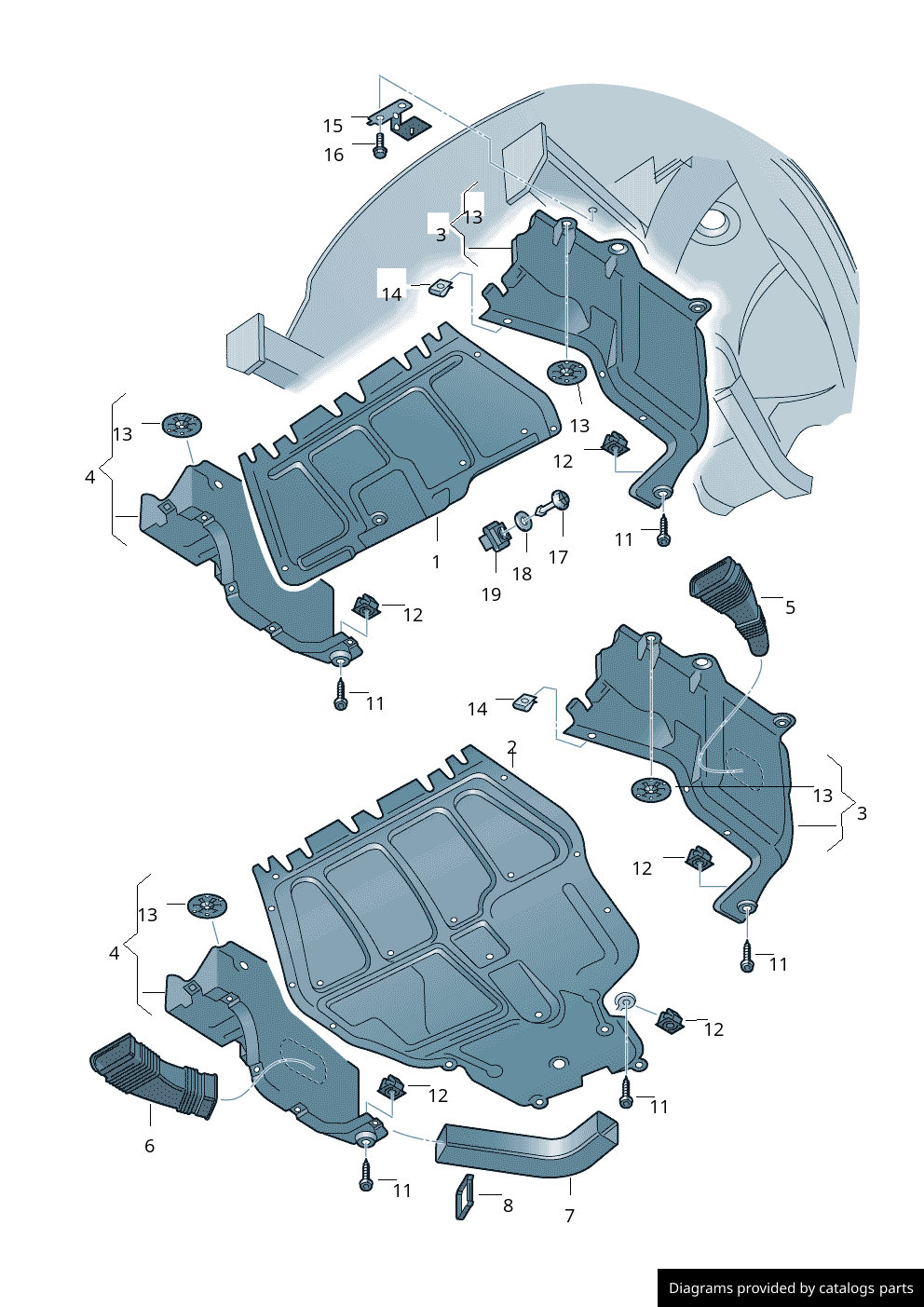 V.A.G Wheel Arch Liner Speed Nut Screw Clip Fastener for Weather Shield Panel 157