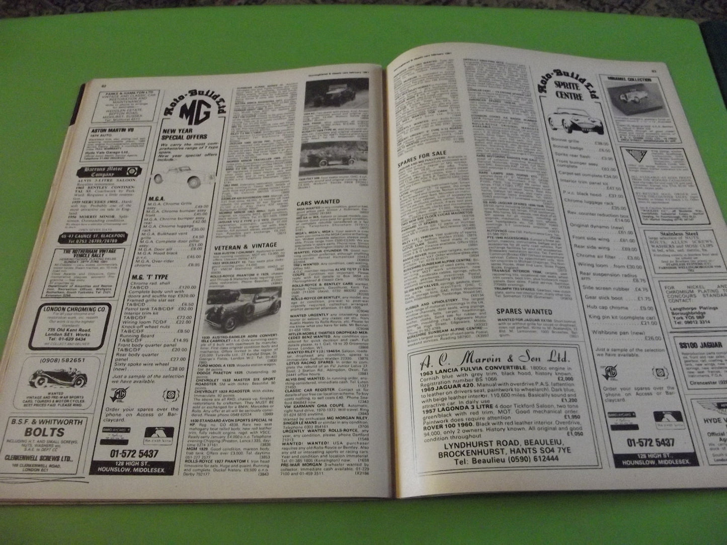 THOROUGHBRED AND CLASSIC CARS MAGAZINE FEBRUARY 1981 #C45