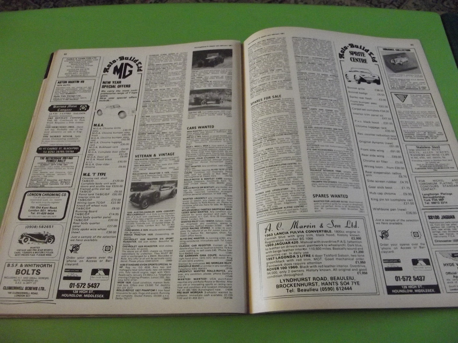 THOROUGHBRED AND CLASSIC CARS MAGAZINE FEBRUARY 1981 #C45