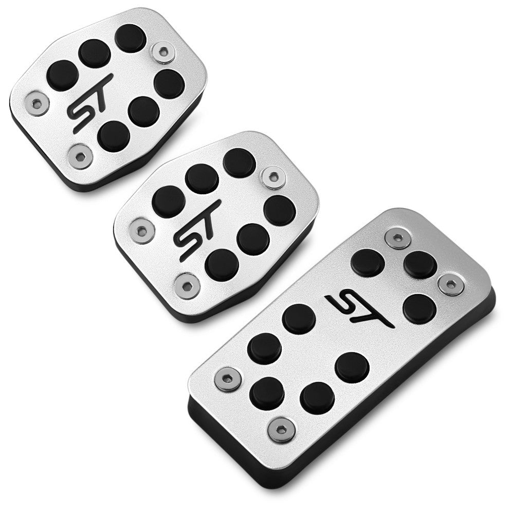 FORD Focus ST Alloy Brake Clutch Accelerator Pedal covers # MK2 & MK3 Black Logo0
