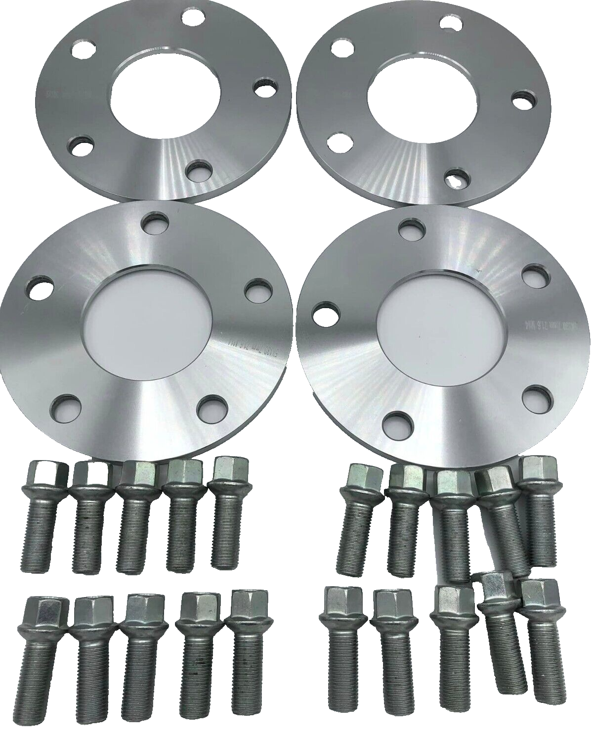 Porsche Wheel Spacers 7mm + Extended AF Bolts Set Of 4 in Silver 5x130 PSR9Line0