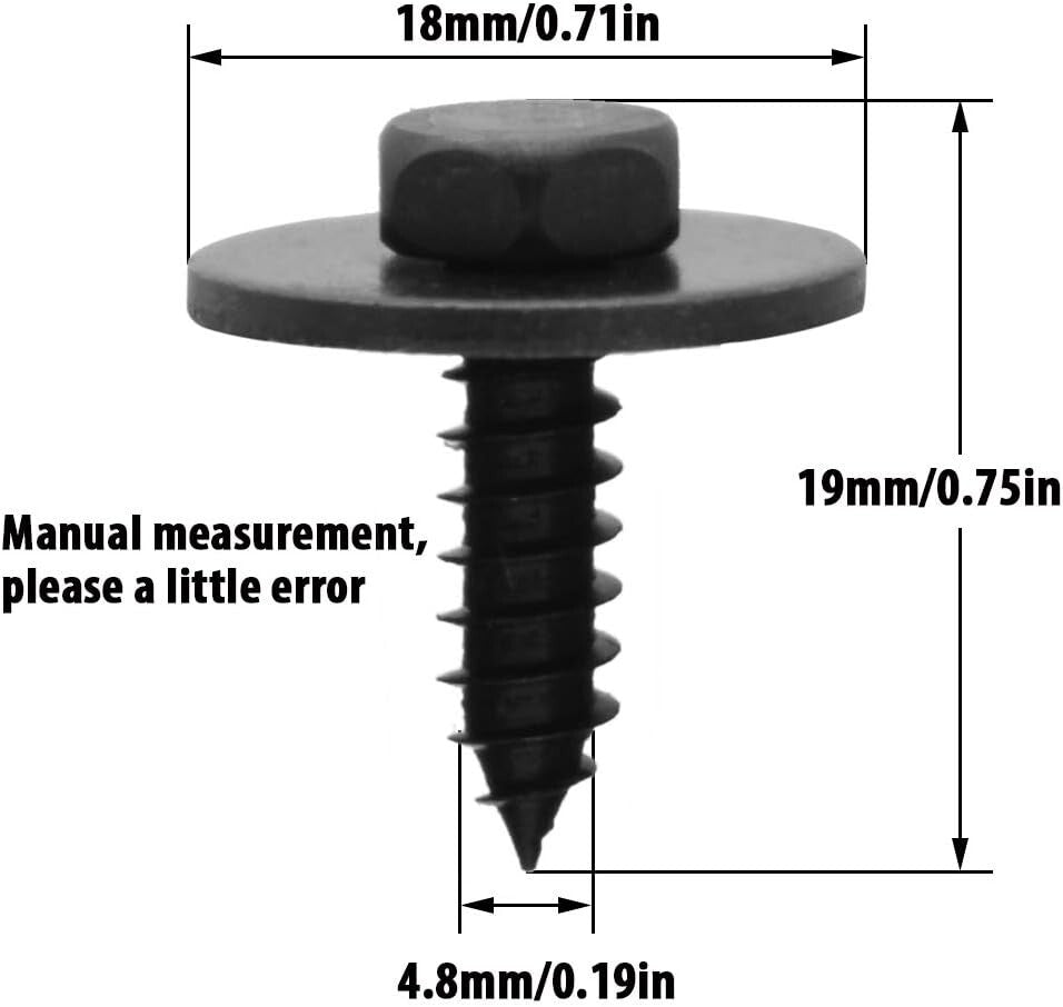 BMW Hex Screw with Washer Under-tray wheel arch Mounting Screw 07147129160 20pcs8