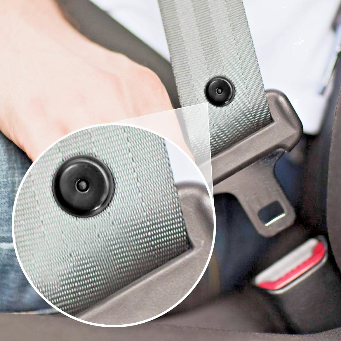 Universal Black Seat Belt Buckle Stopper Push Fit Click Lock Car Adjuster 5 Sets19
