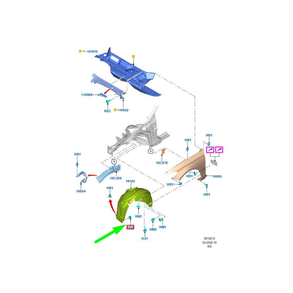 Land Rover Battery Cover Cowl Panel Trim Fastener LR024316 Range Defender Velar15