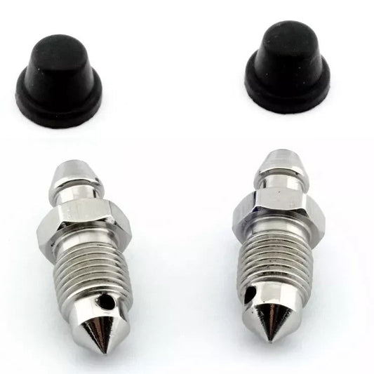 MOTORCYCLE - Brake Calpier Bleed Screw Nipples x2 Twin Pack Includes Cap M10 x1.10