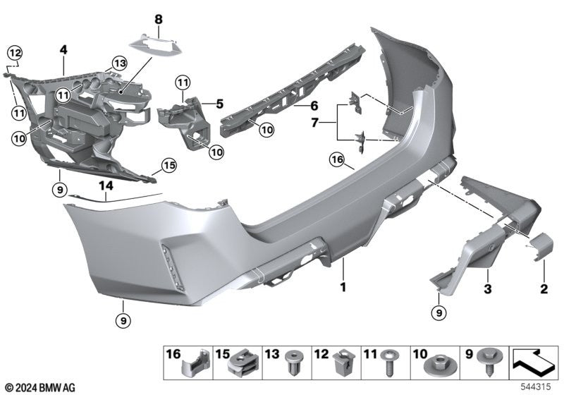 MINI Rear Bumper Bracket Clip Hanger Retainer F-Series F60 F65 F66 U25 - Pack 5.10