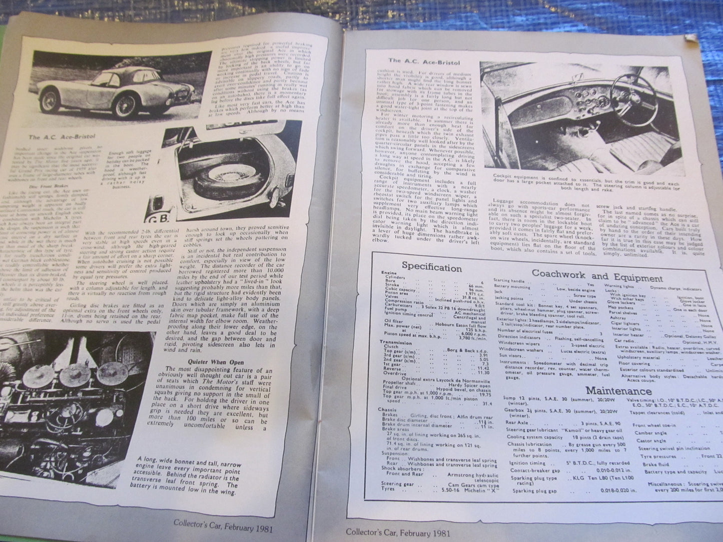 1981 FEBUARY COLLECTORS CAR MAGAZINE / AC ACE AUSTIN 7 SUNBEAM TIGER MUSEUM #bk13