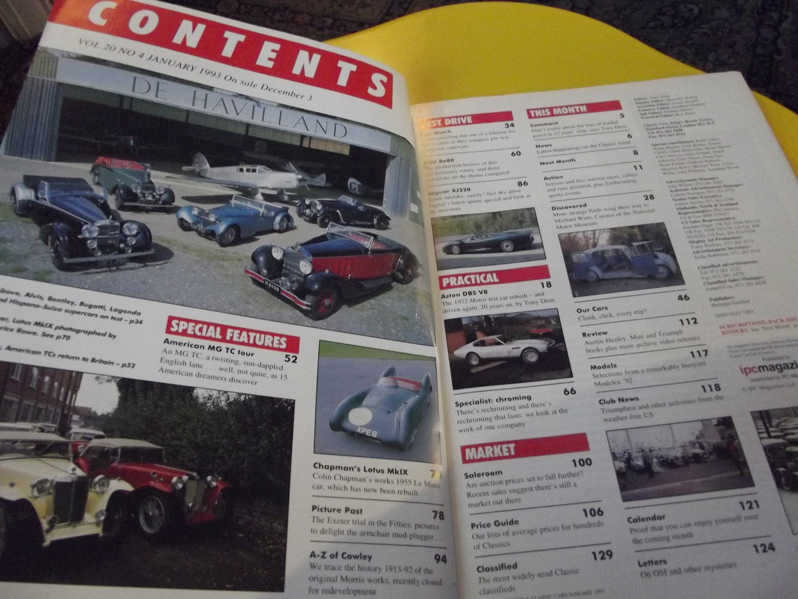 CLASSIC CARS MAGAZINE JANUARY 1993 #c31