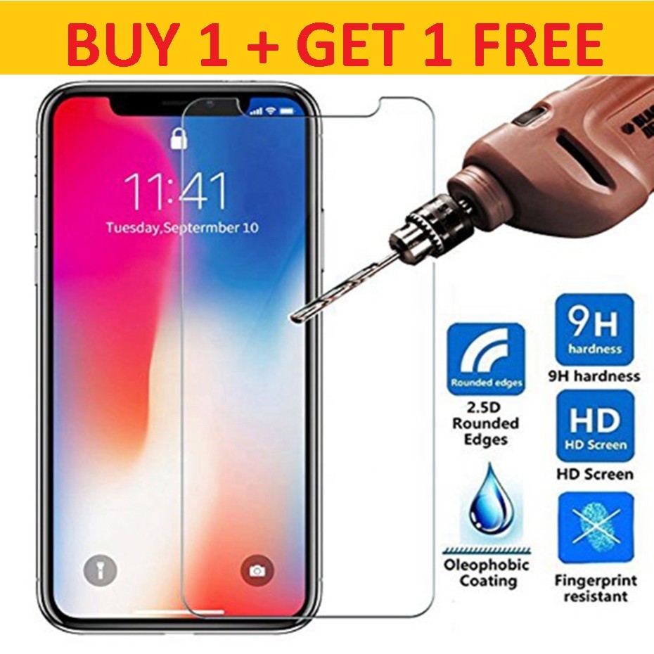 IPhone X Buy 1 Get 1 FREE 9H Apple Genuine Tempered Glass Screen Protector X20