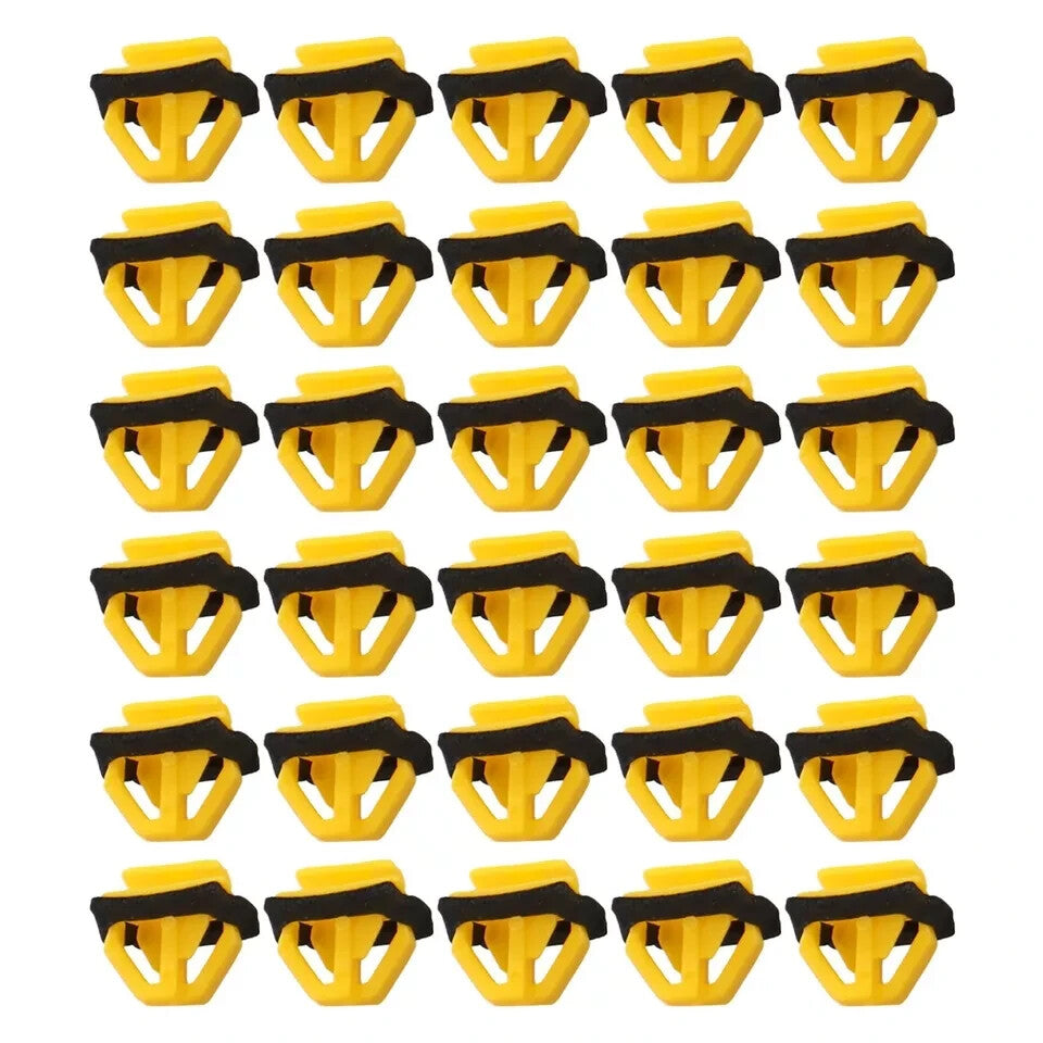 Kia Hyundai Exterior Body Side Moulding Trim Skirt Cover Clip Yellow X20 Pcs2