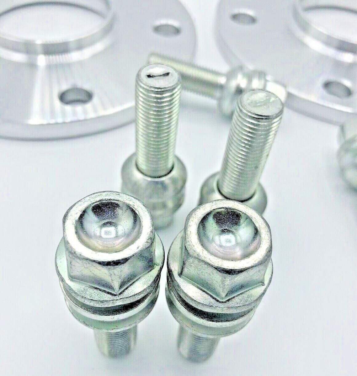 Porsche Wheel Spacers 12mm + Extended OE Bolts Set Of 4 in Silver 5x130 PSR9Line15