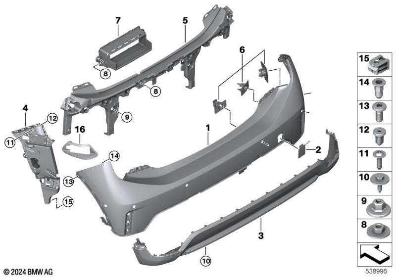 BMW Rear Bumper Bracket Clip Hanger Retainer 1 2 5 X1 X3 Series 2015 Onwards -208