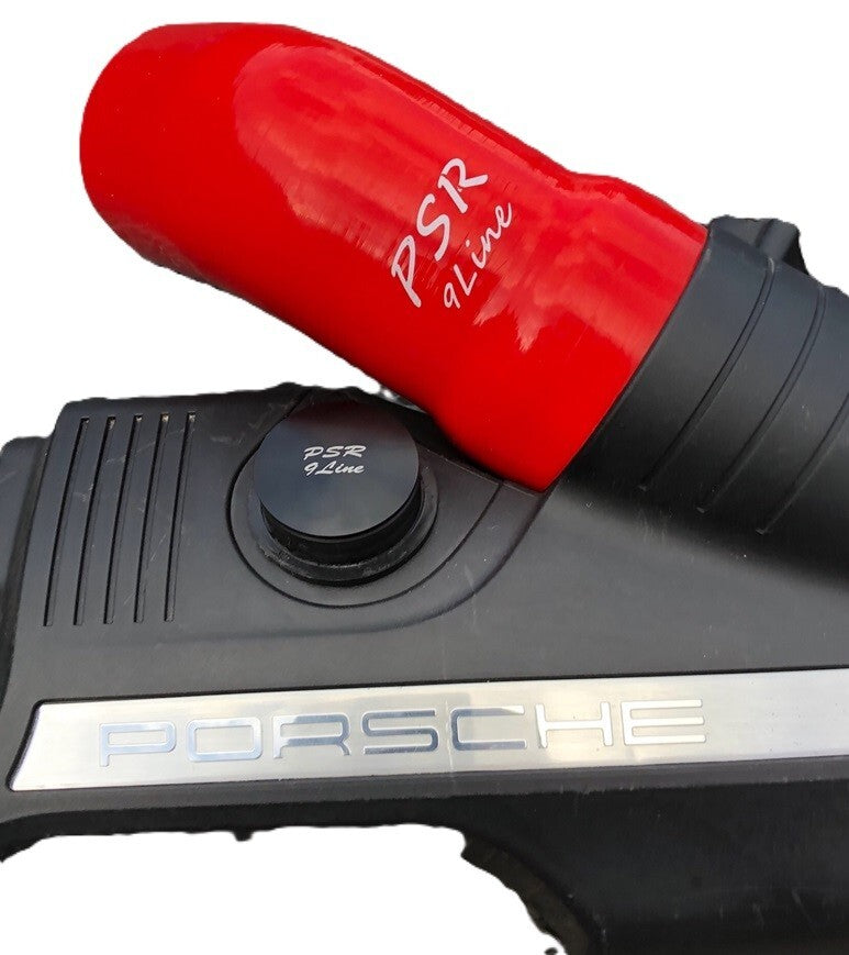 Porsche 997 Resonator Delete Air Box Modification with Red Induction Pipe & Plug0