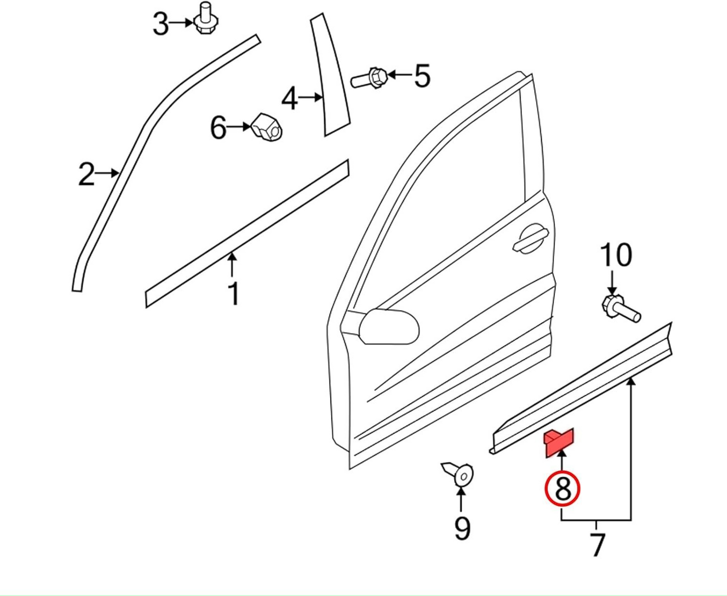 SKODA Rubber Sealing Grommet Hole Plug Trim Clip Holder - 3C0853586 Pack - x 10.3