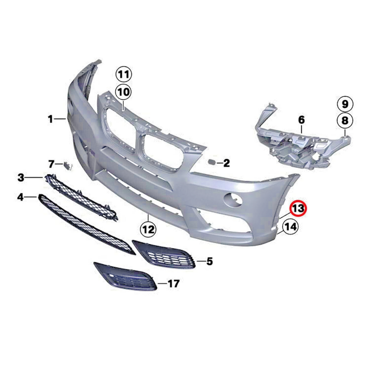 BMW X1 X2 X3 X4 X5 X6 F G Wheel Arch Flare Trim Clips 07147293278 Rivet 6mm x202