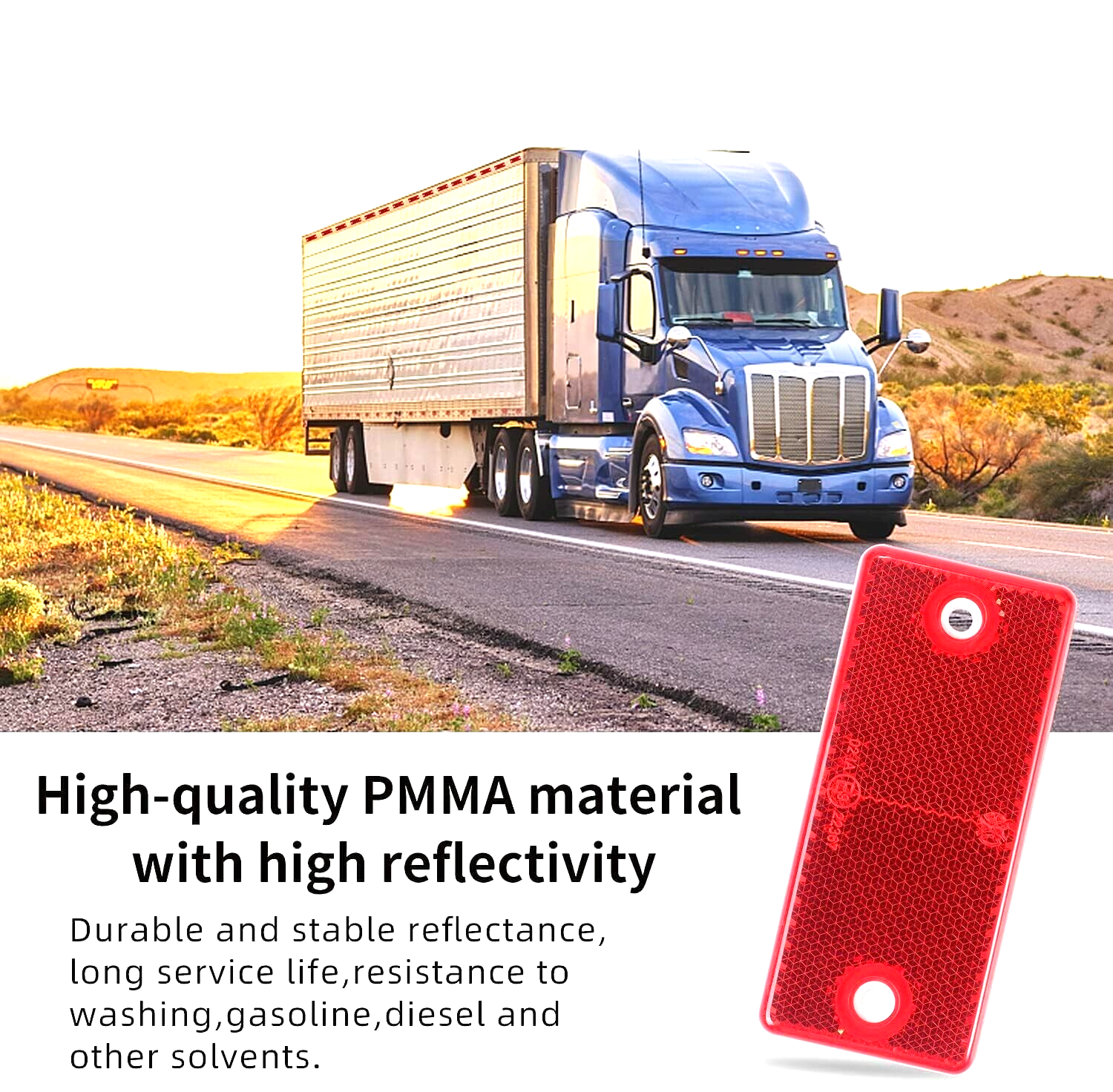 2 Red Rectangular Reflectors Screw Fit Vans Trailers Caravans Recovery Trucks13