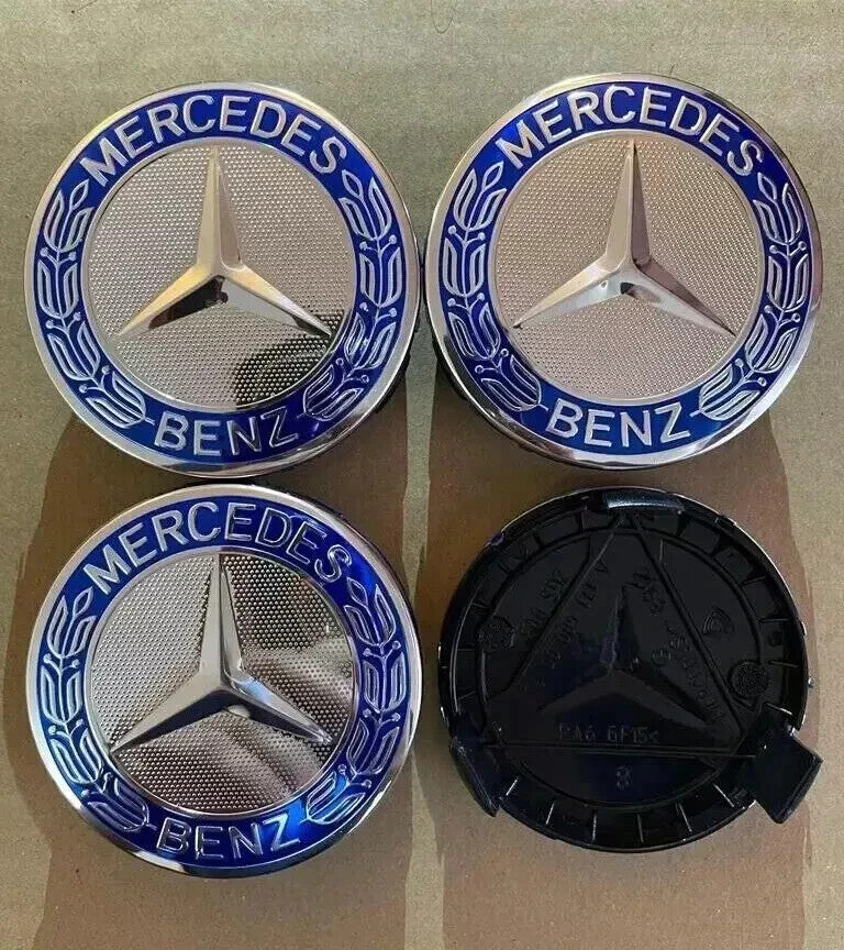 4x Mercedes Alloy Wheel Centre Hub Caps 75mm A B C E S M Class ML CLA3