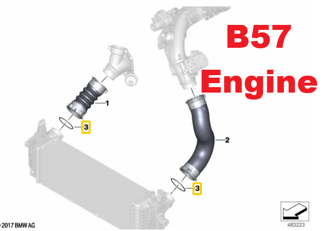 BMW Turbo Intercooler Hose Boost Pipe Line Seal Ring Gasket 13718596850 UK Stock11