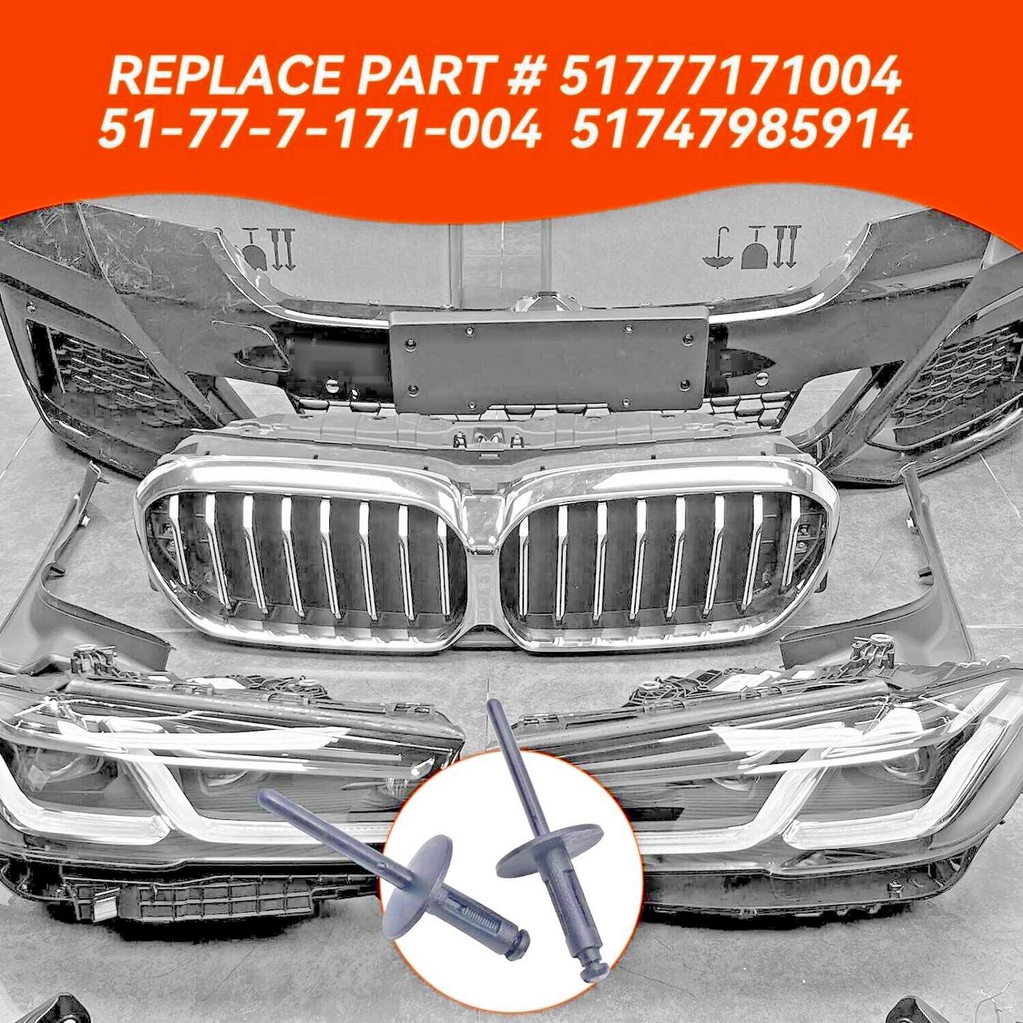 BMW X1 X2 X3 X4 X5 X6 F G Wheel Arch Flare Trim Clips 07147293278 Rivet 6mm x2017