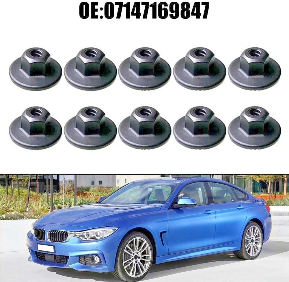 Automotive Trim Arch Liner 10 mm Hex Plastic Flanged Nuts 15 pcs Undertray Clip.3