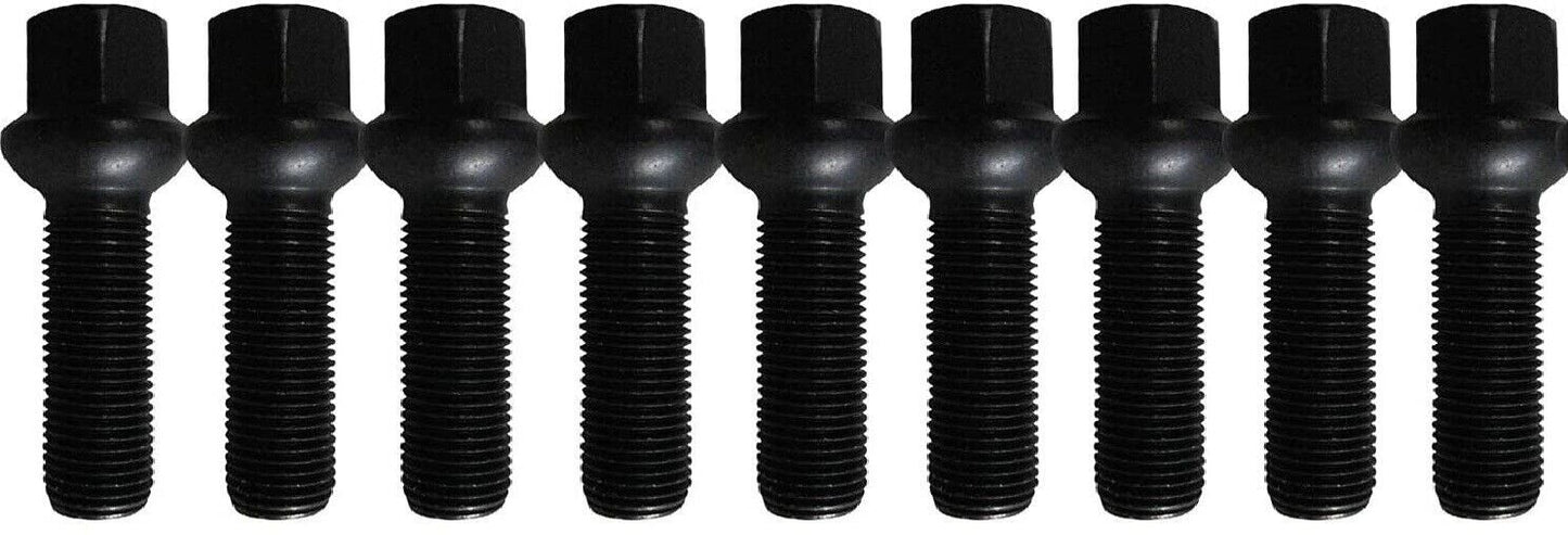 Porsche Wheel Spacers 7mm + Extended AF Bolts Set Of 2 in Black 5x130 PSR9Line14