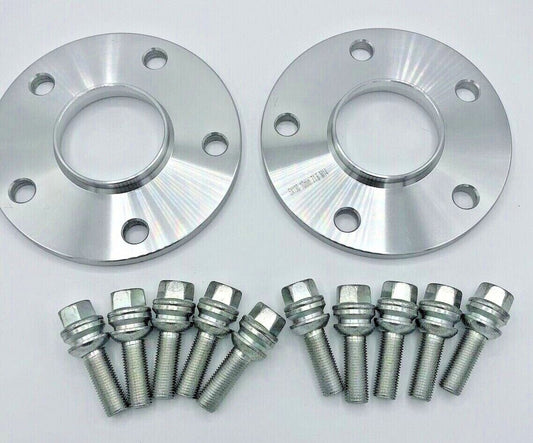 Porsche Wheel Spacers 15mm + Extended OE Bolts Set Of 2 in Silver 5x130 PSR9Line0