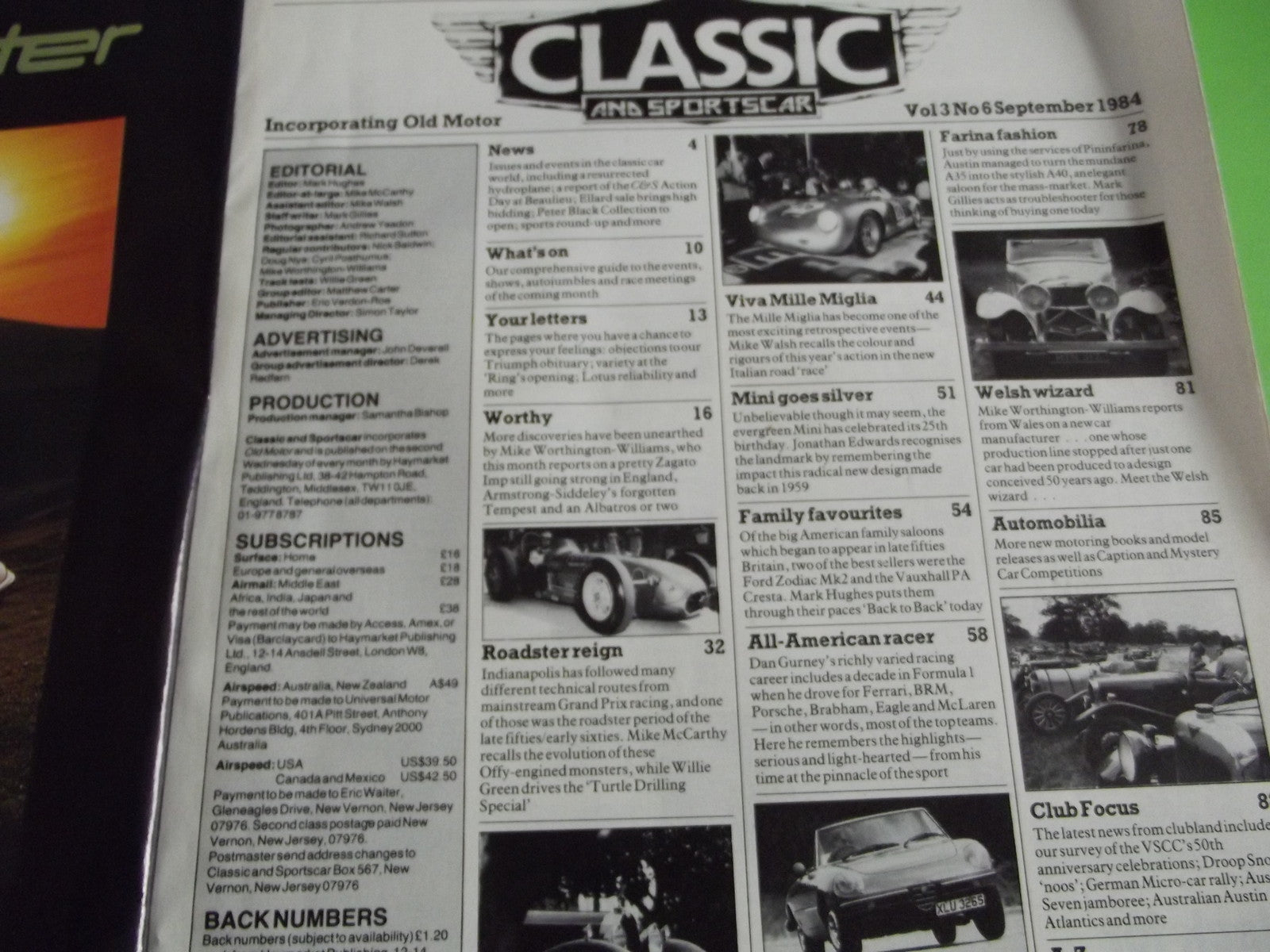 CLASSIC AND SPORTSCAR MAGAZINE SEPTEMBER 1984 #c11