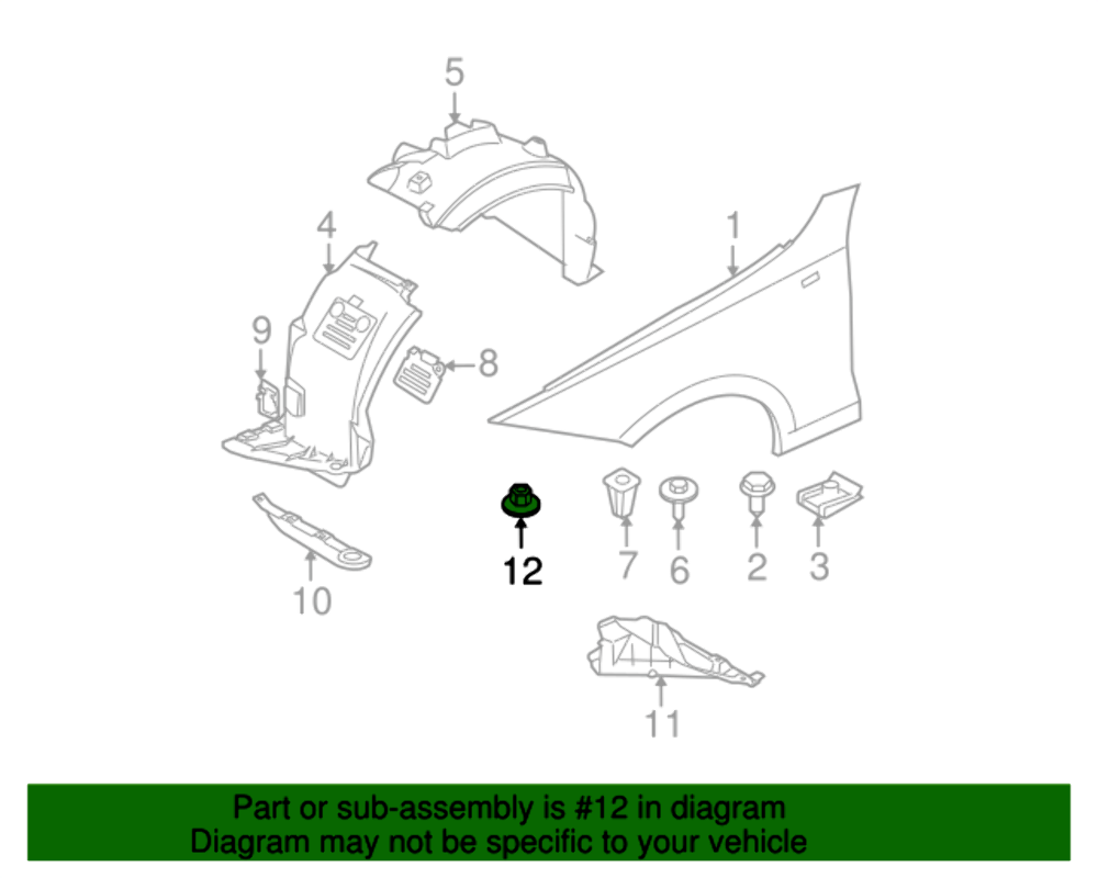 10mm Trim Fixing Nut BMW 1 3 5 X3 X4 X5 E & F Series x10 Pack 5171192502511