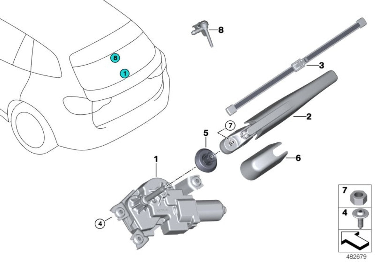 Rear Wiper Blade Refill BMW 1 Series Hatchback F20 & F21 From  2010 Onwards7