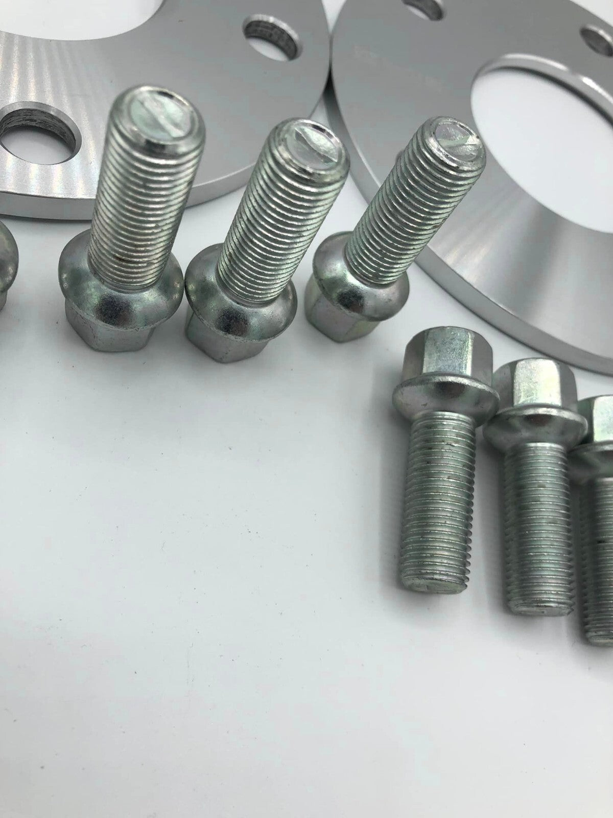 Porsche Wheel Spacers 7mm + Extended AF Bolts Set Of 2 in Silver 5x130 PSR9Line10