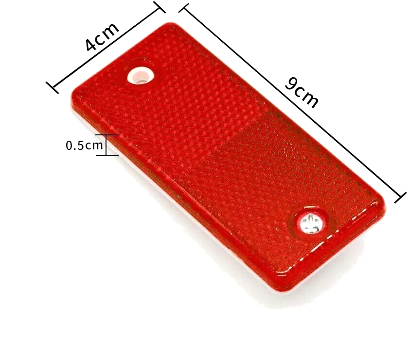 2 Red Rectangular Reflectors Screw Fit Vans Trailers Caravans Recovery Trucks10