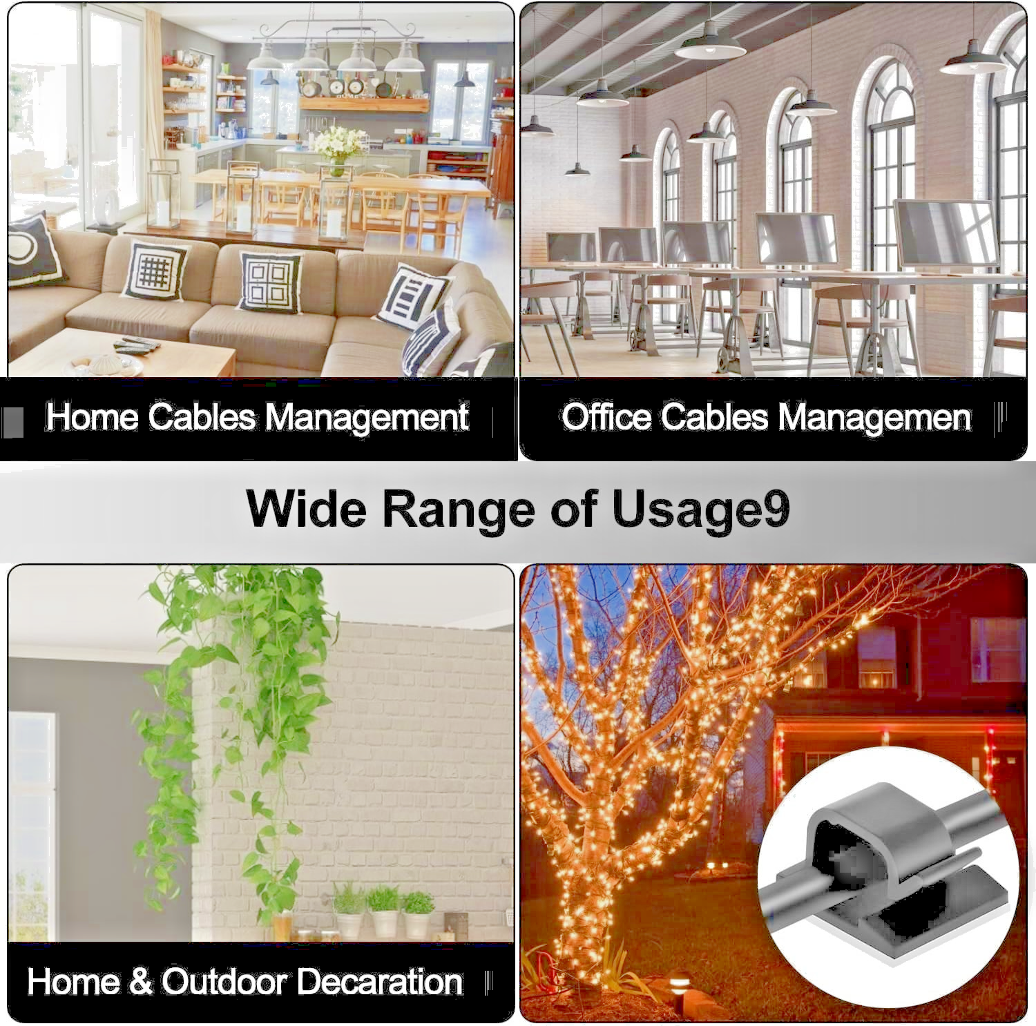 Self Adhesive Cable Clips Universal Car Van Boat Wire Fix Pad Routing Holder #1519