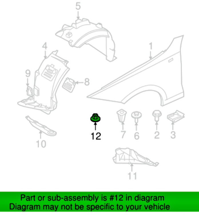 Hex Head Plastic Flanged 10mm Nut. x10 pcs Arch Liner, Splash Guard, Underbody15