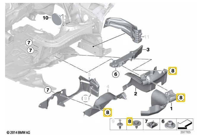 BMW Hex Screw Bolt Captive Washer Fixing of Bodywork and Trim Panels, Pack 15 Pc17