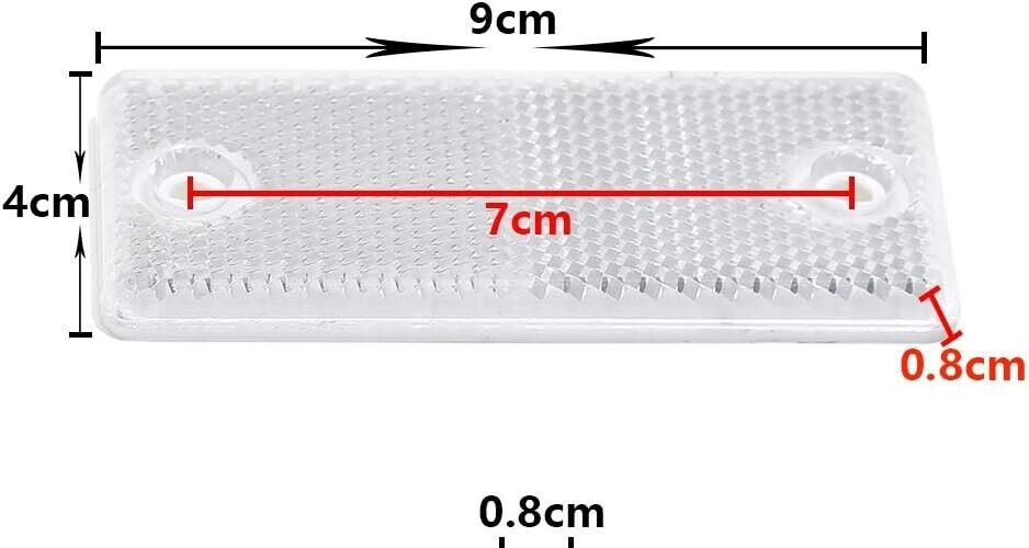 High-Quality 2x White E-Approved Rectangular Reflectors Trailers Caravans3