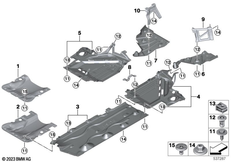 BMW Expanding Grommet Nut Trim Panel Clip - Fits most 2011 Onwards Models, Set 519