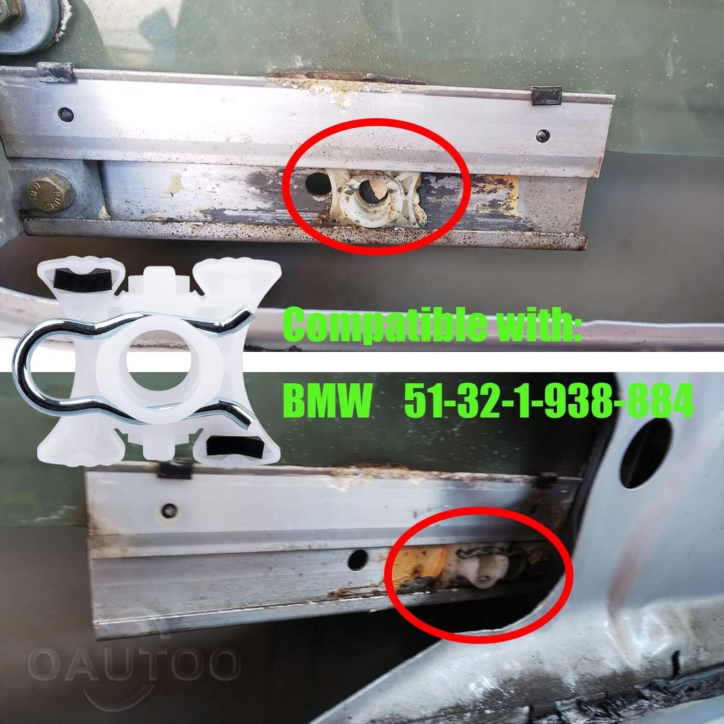 BMW E32 E34 Window Regulator Slider Clips Lifting Mechanism20