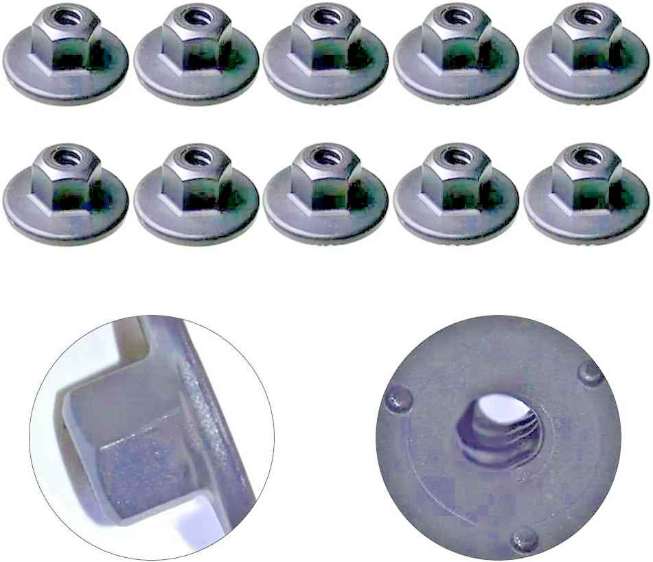 Universal 10mm Hex Head Plastic Flanged Nuts 15pk Arch Liner Splash Shield Trim.5