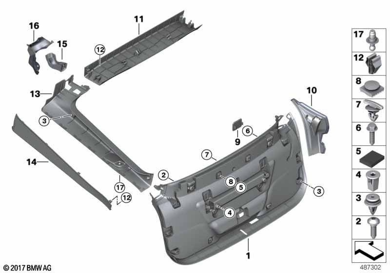 BMW Trim Panel Fastening Fixing Clips Interior Plastic Blue 07147129317  x10 pc17