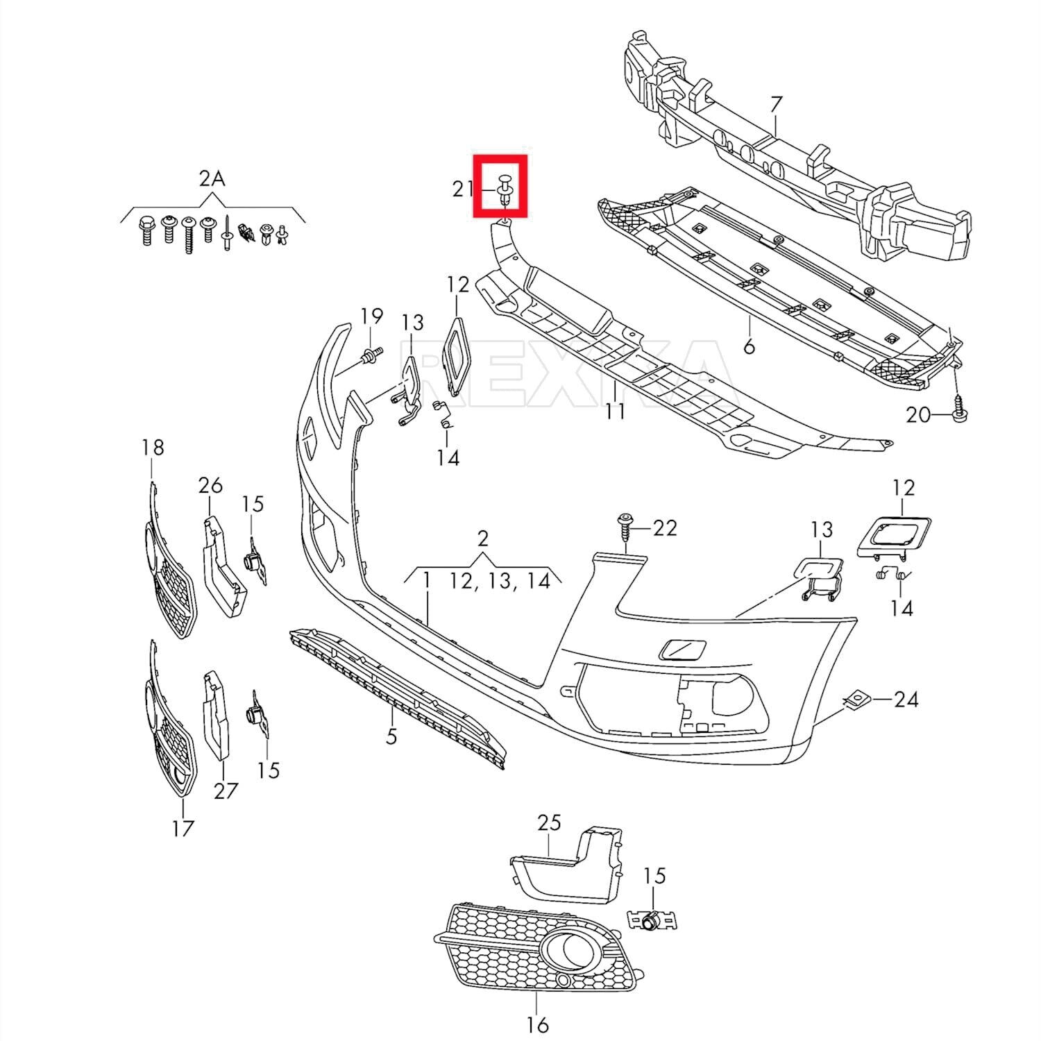 AUDI Push Fit Rivet Trim Clips x5 for A2 A4 A5 A8 Q3 Q5 Q7 Q8 TT - OEM 4D080730012