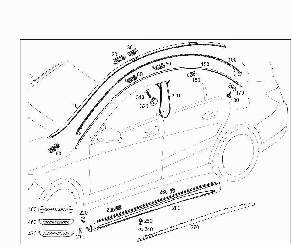 Mercedes Side Skirt Sill Moulding Cover Trim Clips x5 A B C E S SLK Class Models1