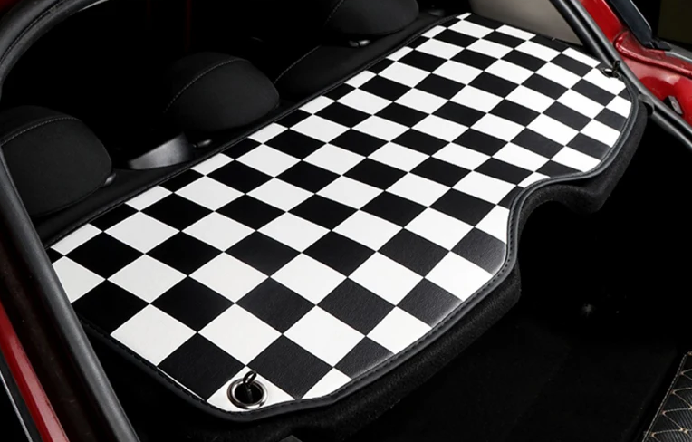 Parcel Shelf Leather Pad Black & White Checker Style - Mini R50 R53 2001 - 200614