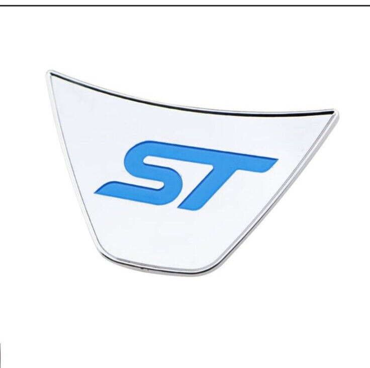 Ford Fiesta ST MK7 MK7.5 Chrome Steering Wheel Badge Trim Blue ST1