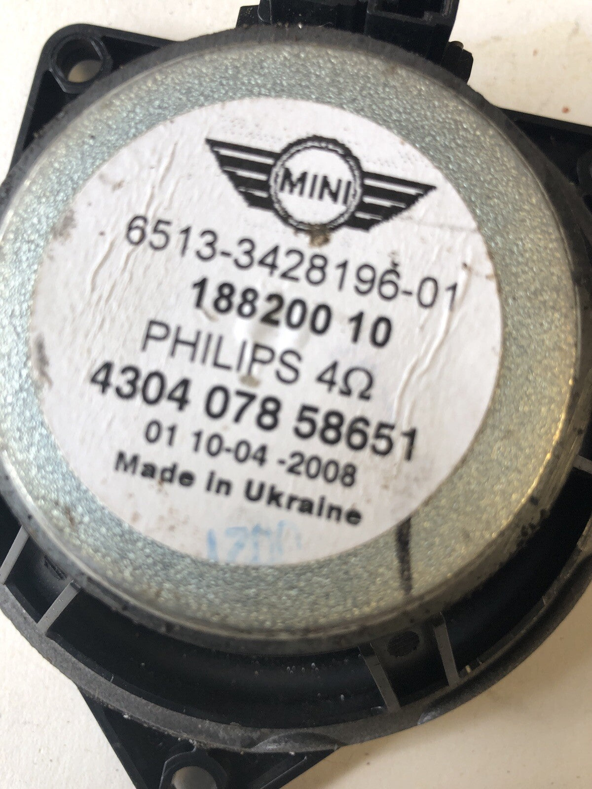 Front Door Mid Range Speaker 3428196 From a MINI R55 R56 R57 R58 R591