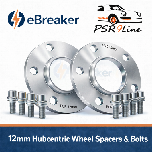 PORSCHE 12mm Wheel Spacers 5x130 With Extended O.E Bolts Precision Fit in Silver0