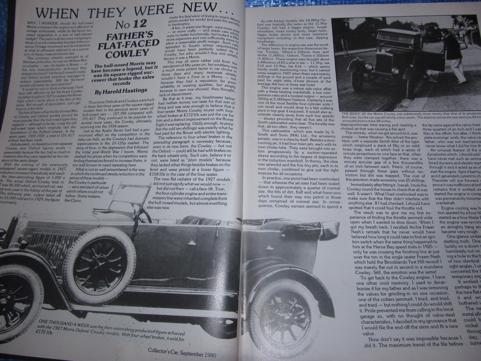 1980 SEPTEMBER COLLECTORS CAR MAGAZINE / MGA AUSTIN 7 TR4 MORRIS MINOR #bk12